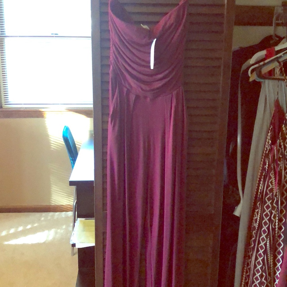 Maroon jumpsuit with pockets
